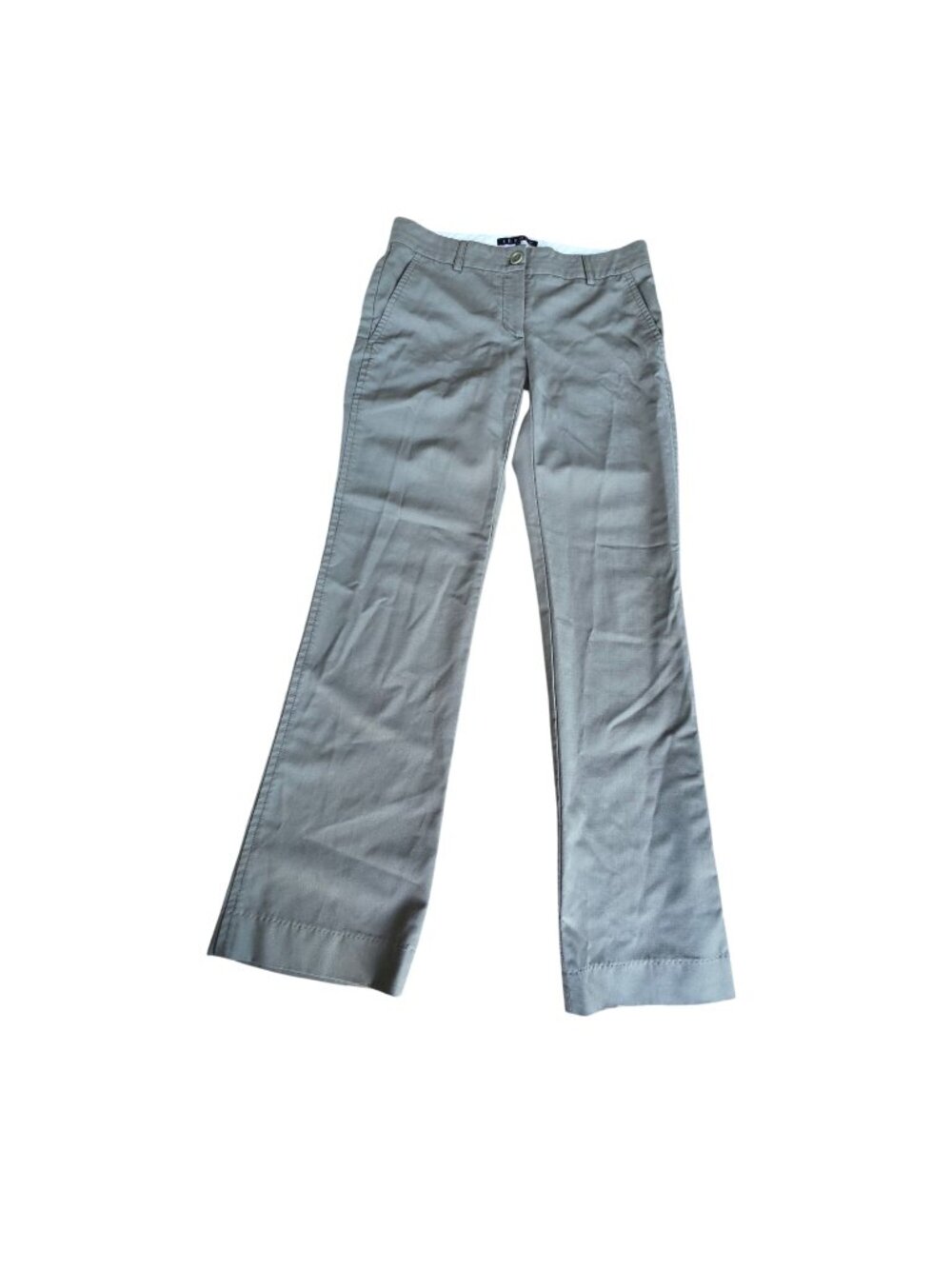 Theory Wool Blend Khaki Olive Straight Leg Trousers Size 2 Career Workwear